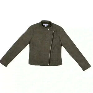 New York And Company Women’s Zip Up Tweed Moto Blazer Jacket